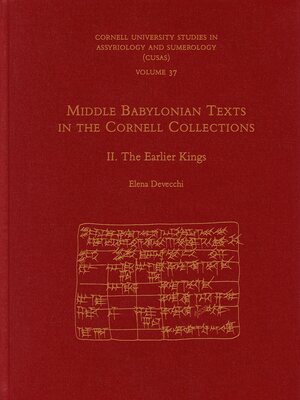 cover image of Middle Babylonian Texts in the Cornell Collections, Part II